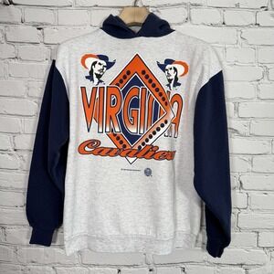 Vintage 90s Virginia Cavaliers Hoodie XL 1994 Rah-Rah Sports Line UVA Sweatshirt